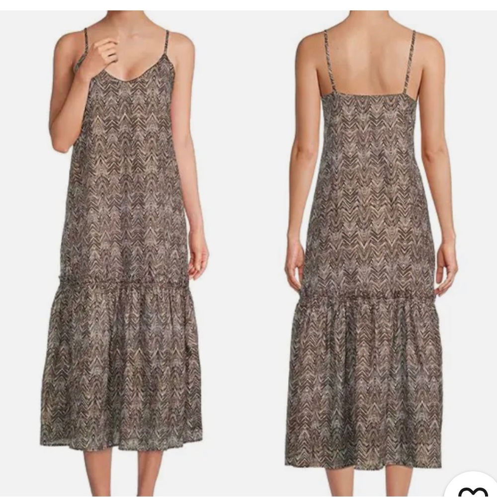 Jude Connally Aora Herringbone Midi Dress Size Large